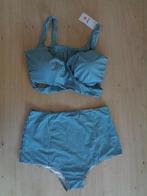 Nieuw: geweldige retro bikini bardot ruitje, top L broekje M, Nieuw, Blauw, Bikini, Coconut