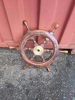 Antiek Houten Stuurwiel met Messing Details - 67.5 cm, Watersport en Boten, Bootonderdelen, Ophalen of Verzenden
