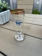 Vintage Tiger Bier Voetglas met Gouden Rand, Verzamelen, Glas en Borrelglaasjes, Ophalen, Gebruikt