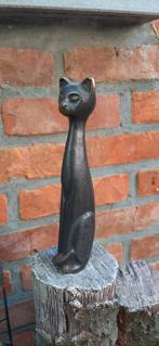 Elegante Bronzen Kat Beeldje, Antiek en Kunst, Kunst | Beelden en Houtsnijwerken, Ophalen of Verzenden