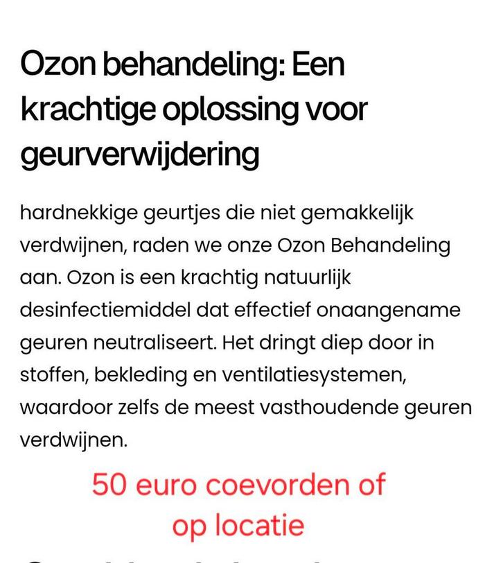 Ozon behandeling auto camper carvan, Auto diversen, Overige Auto diversen, Ophalen of Verzenden
