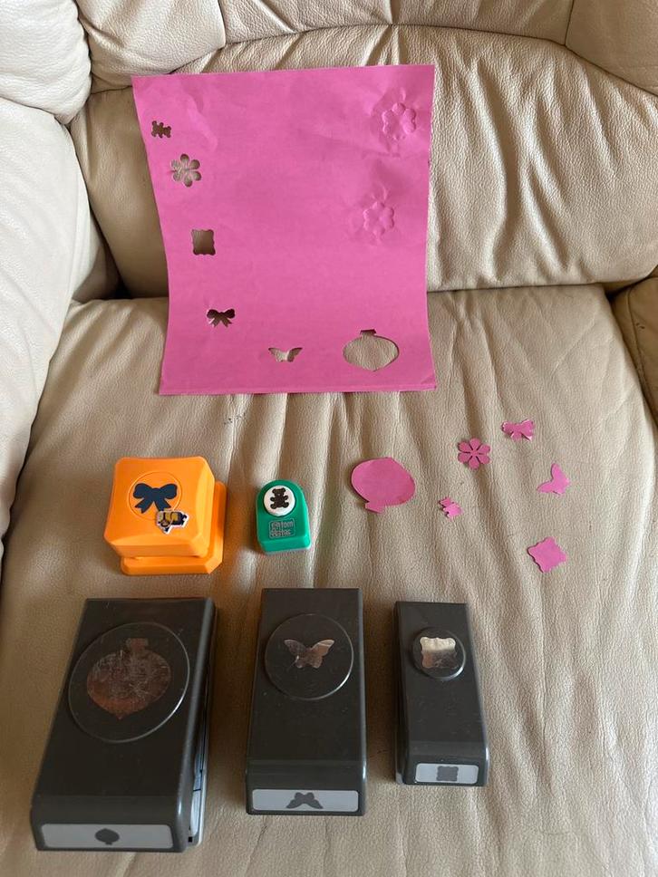 Set van 6 papierponsen – verschillende vormen – scrapbooking, Hobby en Vrije tijd, Knutselen, Zo goed als nieuw, Materiaal, Ophalen of Verzenden