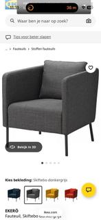 IKEA Ekerö fauteuil - Donkergrijs, Huis en Inrichting, Ophalen, Gebruikt, Stof, 75 tot 100 cm