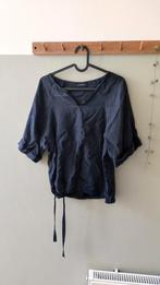 Donkerblauwe blouse van Cupro en Viscose // Silvercreek / 34, Maat 34 (XS) of kleiner, Blauw, Ophalen of Verzenden, Lange mouw