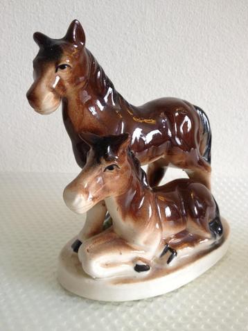 Beeld Paard & Veulen Keramiek Japan 1960s beschikbaar voor biedingen