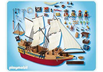 Playmobil 4290 Piratenschip Compleet met kanonnen en takel beschikbaar voor biedingen