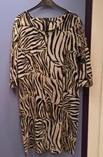 Caroline Biss bruin zwarte zebra print jurk 3/4 mw 44 47781