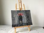 Schilderij Regenval, paraplu en mooie benen., Ophalen of Verzenden