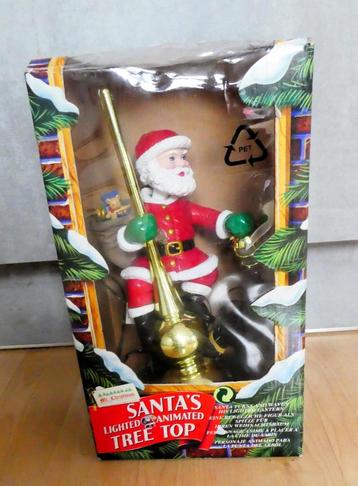 Tree topper kerstman piek bewegende + licht lampje in doos. beschikbaar voor biedingen