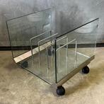 Italiaans design Gallotti & Radice lectuur of lp rek glas, Ophalen, Platenrek, Gebruikt, Gallotti & Radice