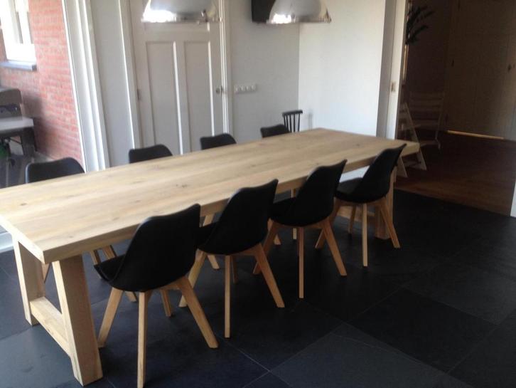 Grote Eiken Eettafel - 2.80m x 1.00m, Huis en Inrichting, Tafels | Eettafels, Zo goed als nieuw, 100 tot 150 cm, 200 cm of meer
