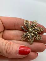 N398 Prachtige zilveren broche markasiet, Sieraden, Tassen en Uiterlijk, Antieke sieraden, Ophalen of Verzenden, Zilver, Broche