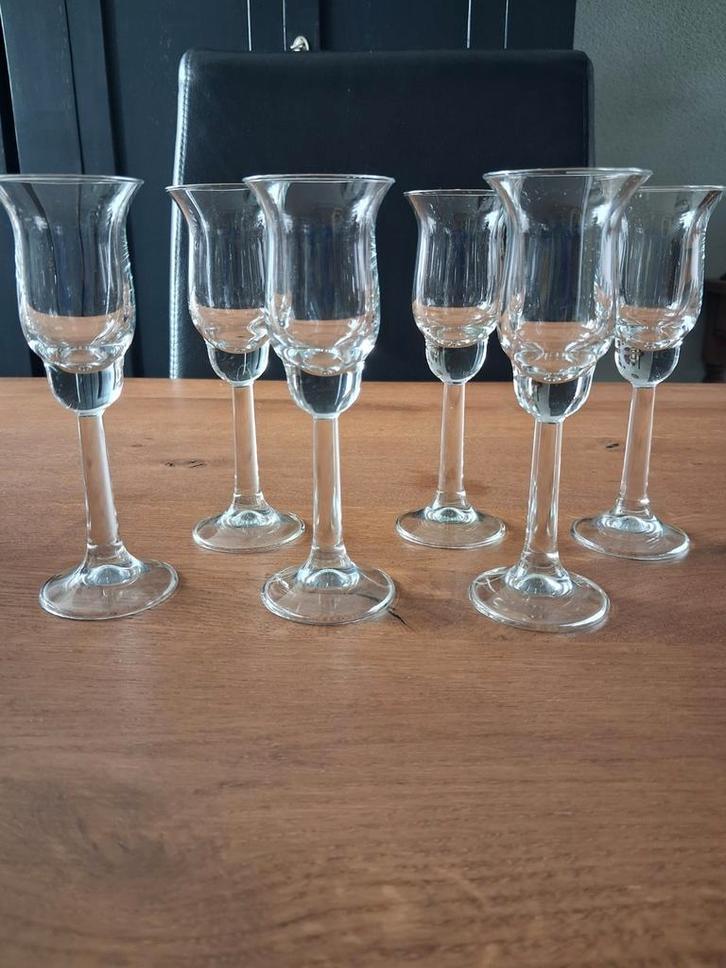 ROYAL LEERDAM AMBASSADOR 6 jenever/ likeur glazen, Antiek en Kunst, Antiek | Glas en Kristal, Ophalen of Verzenden