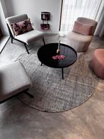 Mooi zwart-wit vloerkleed - Rond 190 cm, Gebruikt, 100 tot 150 cm, Wit, Rond