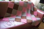 PRACHTIG GEBREIDE 3 KLEUREN WOONDEKEN / PLAID / KLEED, Ophalen of Verzenden, Zo goed als nieuw