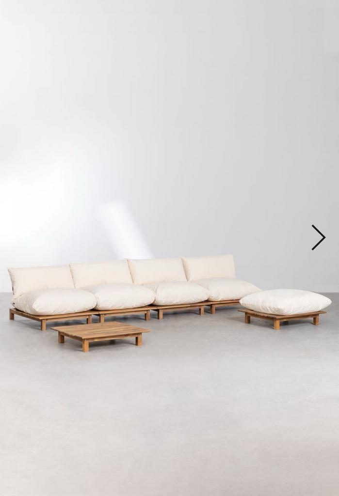 Brina Loungeset Acaciahout - Modulair & Verstelbaar, Tuin en Terras, Tuinsets en Loungesets, Zo goed als nieuw, Loungeset, Hout