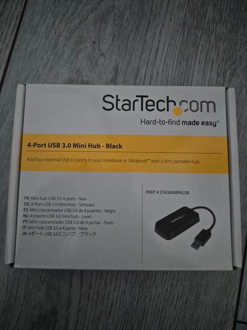 Draagbare 4-poorts SuperSpeed USB 3.0 hub - 5Gbps - zwart, Computers en Software, Overige Computers en Software, Nieuw, Ophalen of Verzenden
