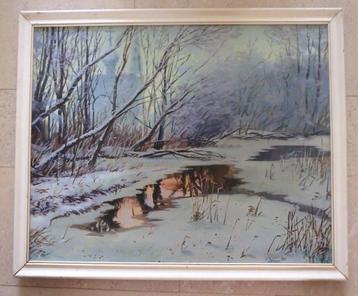 Sneeuwboslandschap in Alma Ata '90 - gesigneerd in Russisch beschikbaar voor biedingen