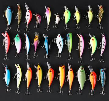 30 stuks nieuw kunstaas, snoek, roofvis, pluggen nieuwe set beschikbaar voor biedingen