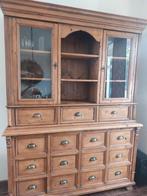 Geloogd grenen, landelijke vitrinekast., Huis en Inrichting, Kasten | Buffetkasten, Ophalen, 200 cm of meer, Glas, Landelijk