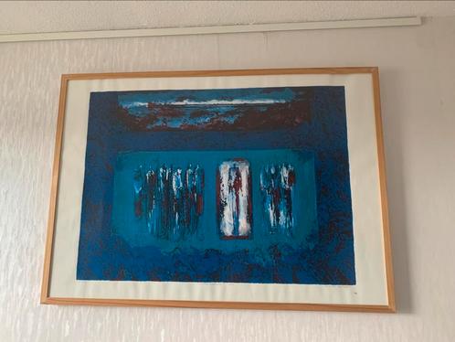 Mattie Schilders, zeefdruk ‘Ochtendwandeling’, Antiek en Kunst, Kunst | Litho's en Zeefdrukken, Ophalen of Verzenden