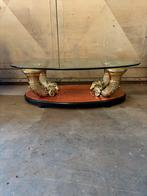 Antieke Salontafel met messing ornamenten, Antiek en Kunst, Ophalen of Verzenden