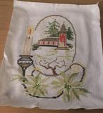 Geborduurde kerstmotieven op Aida stof kerk, kaars, sterren, Ophalen of Verzenden, Nieuw, Patroon