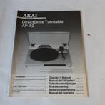 Gebruiksaanwijzing AKAI platenspeler turntable AP-A2, Ophalen of Verzenden, Gebruikt