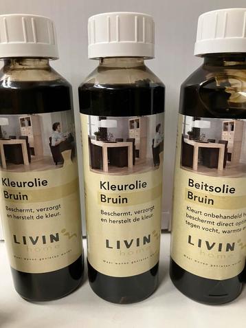Livin'home Bruin Kleurolie / Beitsolie - 250ml beschikbaar voor biedingen