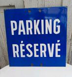 Oud emaille bord, emaille, parking bord, blauw emaille, Verzenden