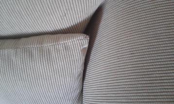 Bankstel. Neutraal, 175 en/of 200 cm beige ribstof
