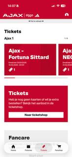 Ajax - Fortuna F side kaarten 2x, Tickets en Kaartjes