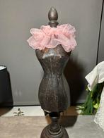 Papier-mache hoge toonbank paspop, roze pierot kraag 55 cm, Ophalen of Verzenden