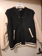 Bomberjack XXS (valt ruim), zwart met creme mouwen, Ophalen of Verzenden, Jongen of Meisje, Jas