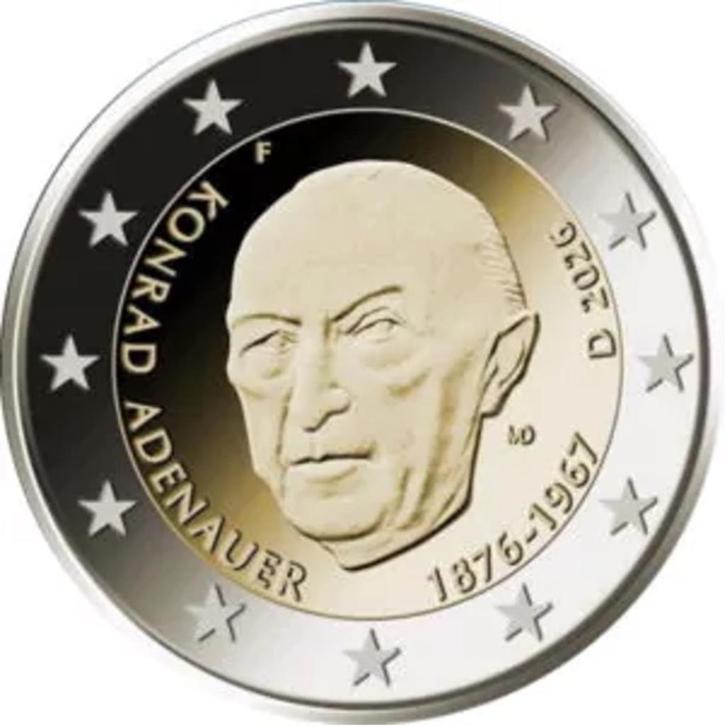 2 euro Duitsland “Konrad Adenauer’’ UNC 2026, Postzegels en Munten, Munten | Europa | Euromunten, Losse munt, 2 euro, Duitsland