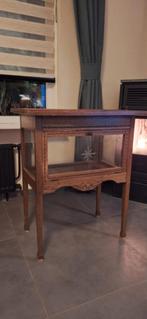 Vintage Glazen Tafelkastje, Huis en Inrichting, Tafels | Bijzettafels, 45 tot 60 cm, Gebruikt, Klassiek, Rechthoekig