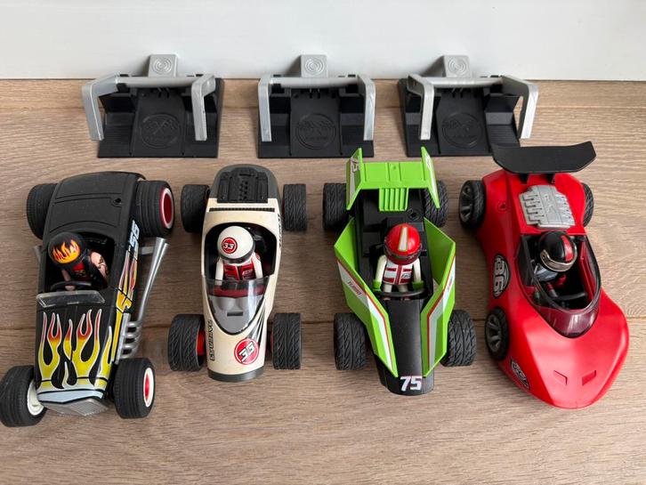PLAYMOBIL raceauto’s 5172 5173 5174 5175, Kinderen en Baby's, Speelgoed | Playmobil, Gebruikt, Complete set, Ophalen of Verzenden