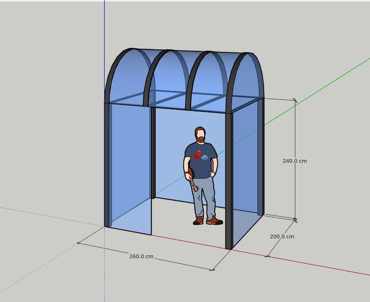 Rookabri | fietsenstalling | overkapping | 260x200x240, Tuin en Terras, Bergingen en Tuinkasten, Gebruikt, Fietsenberging, Metaal
