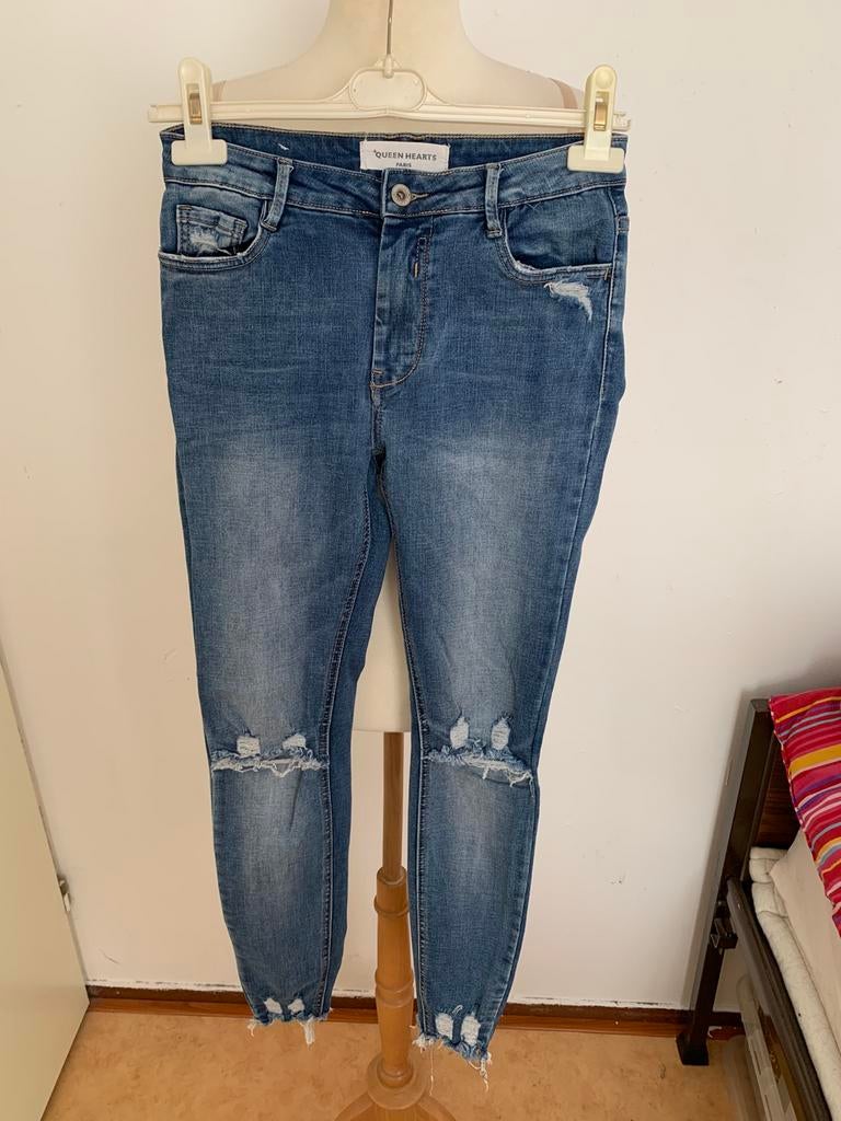 Queen Hearts skinny jeans maat M voor 5 euro, Ophalen of Verzenden, Zo goed als nieuw