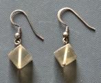oorbellen met kleine kubus van rookkwarts, Sieraden, Tassen en Uiterlijk, Oorbellen, Hangers, Verzenden, Nieuw, Zilver
