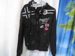 zwarte sweat hoodie vest mt M geographical Norway, Maat 48/50 (M), Zwart, Ophalen of Verzenden, Geographical Norway