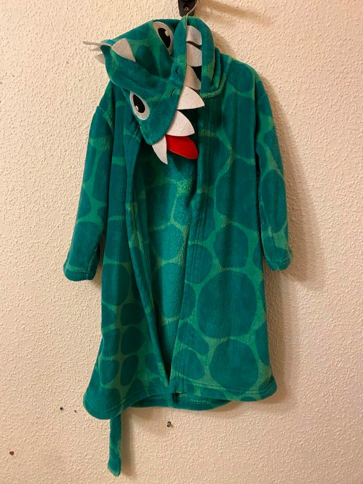 Kinderbadjas dino / krokodil maat 98-104 H&M zgan, Kinderen en Baby's, Kinderkleding | Maat 98, Zo goed als nieuw, Jongen of Meisje