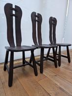 3x brutalist chair, Huis en Inrichting, Drie, Gebruikt, Bruin, Ophalen