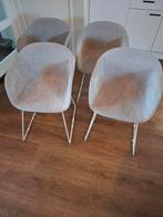 Set van 4 moderne eetkamerstoelen, Ophalen, Wit, Vier