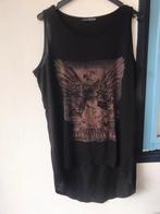 Leuke lange zwarte mouwloze Top met Roofvogel Print maat L, Atmosphere, Zwart, Maat 42/44 (L), Ophalen of Verzenden