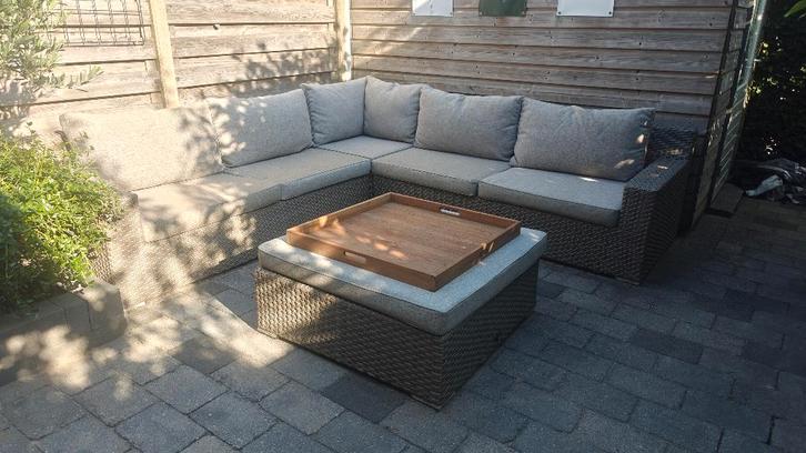 Kees Smit loungebank Intenso, Tuin en Terras, Tuinsets en Loungesets, Zo goed als nieuw, Wicker, 6 zitplaatsen, Bank, Bijzettafel