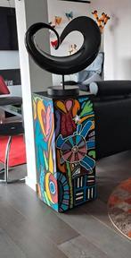 Decoratie / Zuil / Handbeschilderd met zwart ornament, Ophalen