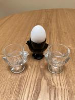 3 vintage Arcoroc glazen eierdopjes kip, Huis en Inrichting, Keuken | Servies, Overige typen, Ophalen of Verzenden, Effen, Glas