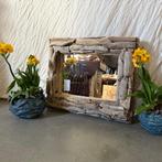 Spiegel – driftwood / drijfhout - 50 x 40 cm - Bij TTM Wonen, Huis en Inrichting, Woonaccessoires | Spiegels, Minder dan 50 cm