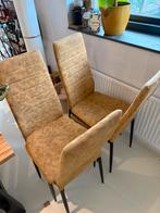4 eetkamerstoelen Leenbakker, Huis en Inrichting, Stoelen, Ophalen, Kunststof, Bruin, Zo goed als nieuw